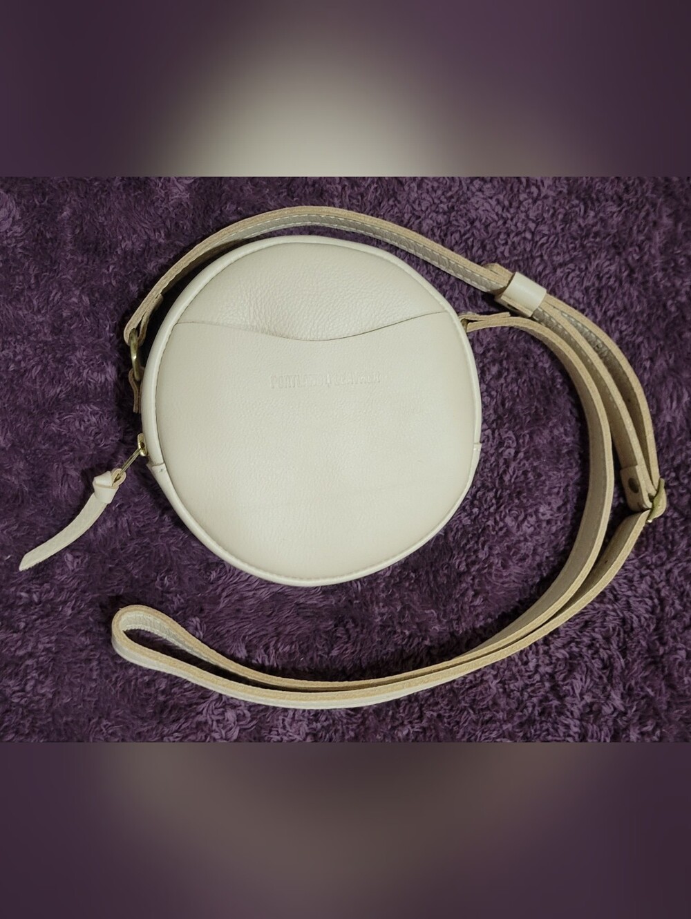 Portland Leather Goods BNNU Small Circle Crossbody Bag, Pebbled Moonflower